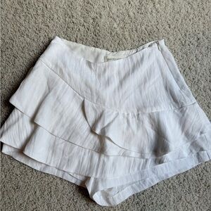 White Ruffled Women's Shorts